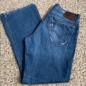 Levi’s 527 Boot Cut Distressed Jeans
